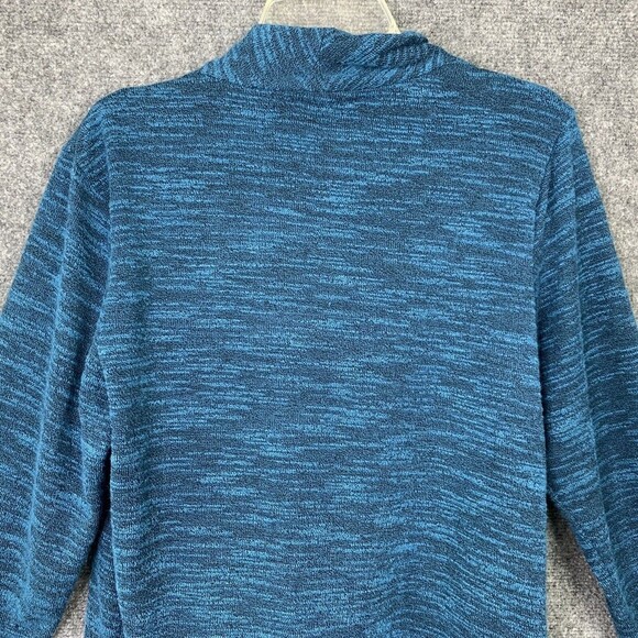 AB Studio Tunic Sweater Women Large 1 Button Flowing Open Front Long Sleeve - Picture 9 of 13
